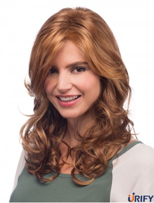 Wellig mit Pony Lace Front Neue 20 Zoll blonde lange Perücken