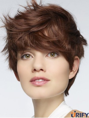 Langlebige 6  inchStraight Auburn Boycuts Short Perücken