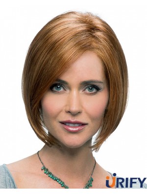 Gerade Kinnlänge Auburn 10  inchLace Front Modern Bob Perücken