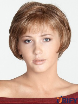 Straight Bobs 8 Zoll Blonde Fashion Synthetic Perücken