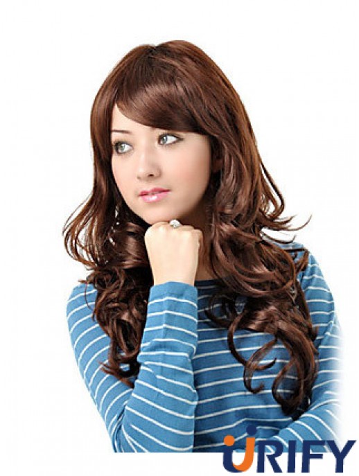 Long Layered Wavy Auburn Hochwertige synthetische Perücken