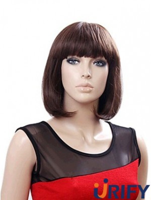 Kinnlänge Bobs Straight Auburn Unglaubliche synthetische Perücken
