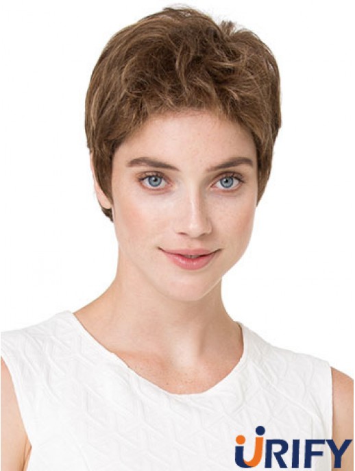 Günstigste 6  inchWellige Blonde Boycuts Kurze Perücken