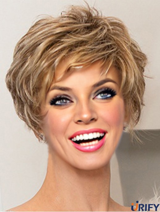 Unglaubliche 8  inchWavy Blonde Classic Short Perücken