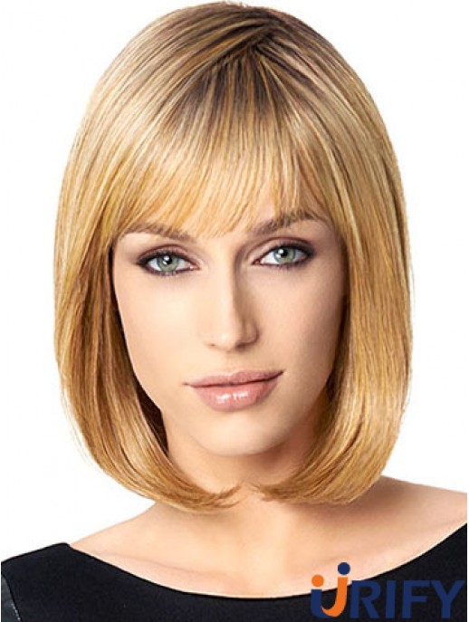 Bobs Blonde Straight Chin Länge 10  inchErschwingliche mittlere Perücken