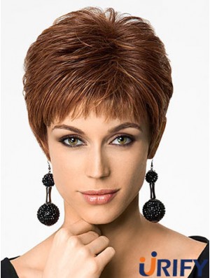 Rabatt 6  inchStraight Auburn Boycuts Short Perücken