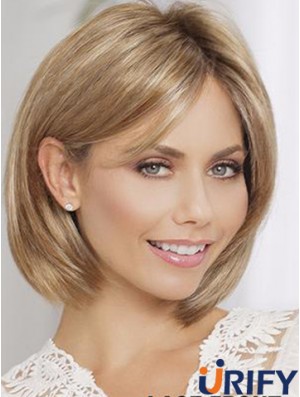 Bobs Blonde Straight Chin Chin Länge 10  inchModern Medium Perücken