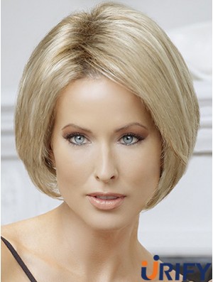 Bobs Blonde Straight Chin Länge 10  inchOnline Medium Perücken