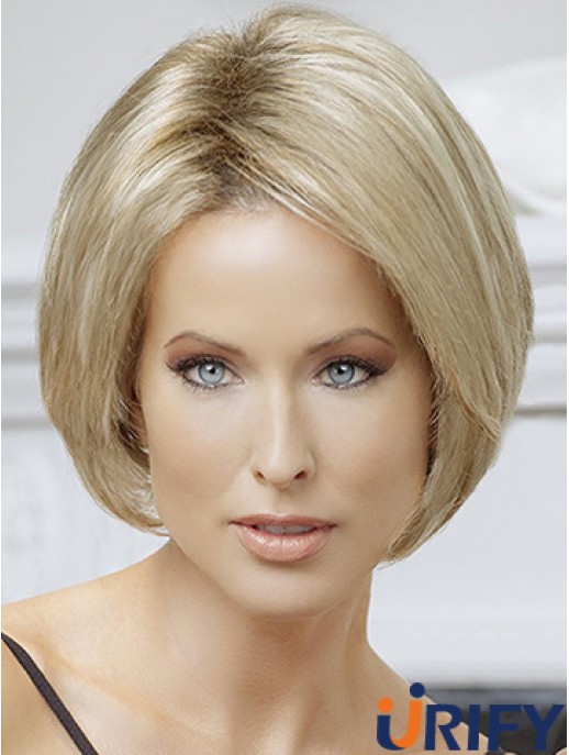 Bobs Blonde Straight Chin Länge 10  inchOnline Medium Perücken