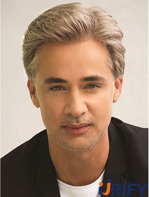Classic 6  inchStraight Synthetic Blonde Perücke Short Men