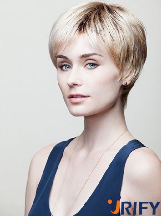 Straight Boycuts 8  inchNo-Fuss Short Perücken
