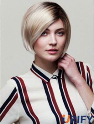 Bobs Ombre / 2 Tone Straight Chin Länge 10 Zoll New Medium Perücken
