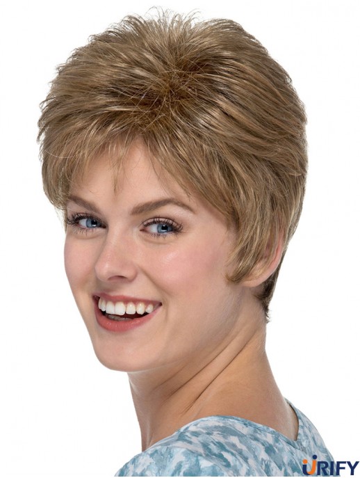 Capless Classic Straight 6 Zoll Blonde Damen Perücken