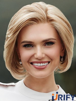 Bobs Wavy Monofilament Blonde 10 Zoll synthetische Perücken zum Verkauf