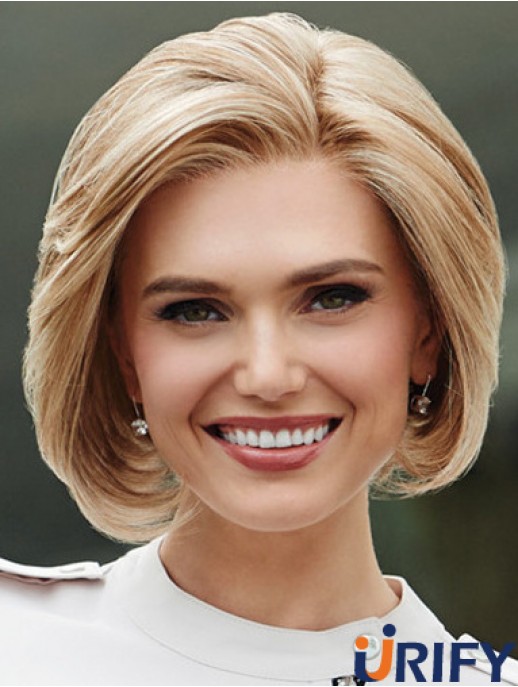 Bobs Wavy Monofilament Blonde 10 Zoll synthetische Perücken zum Verkauf