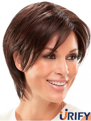 Gerade Auburn Synthetic Layered 8 Zoll kurze Perücke