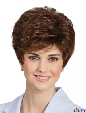 Capless Wavy 8  inchBrown Classic Perücken