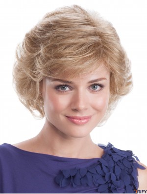 Blonde Wavy 9  inchCapless Perücke für Frauen Classic Style