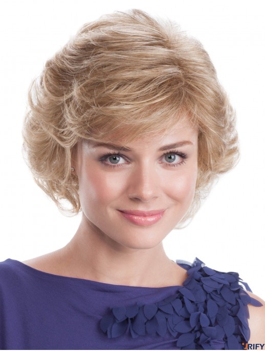 Blonde Wavy 9  inchCapless Perücke für Frauen Classic Style