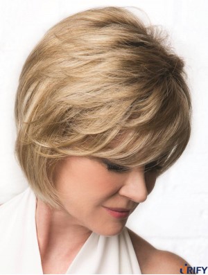 Monofilament Blonde 10 Zoll Wellige Bobs Krebs Perücken Für Frauen