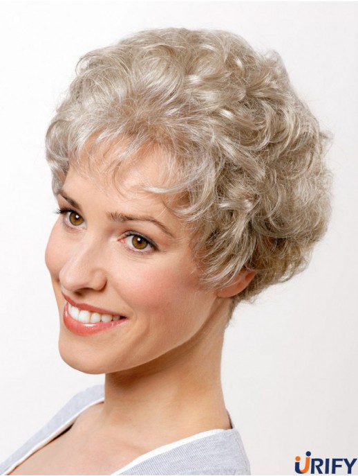 Synthetische Curly Grey 8  inchShort Capless Classic Cut Perücke