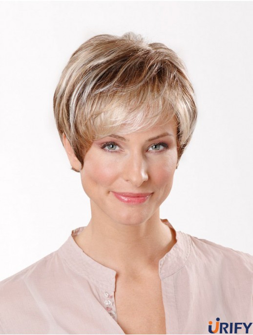 Synthetic Capless 8 Zoll Boycuts Straight Blonde Short Cut Perücken