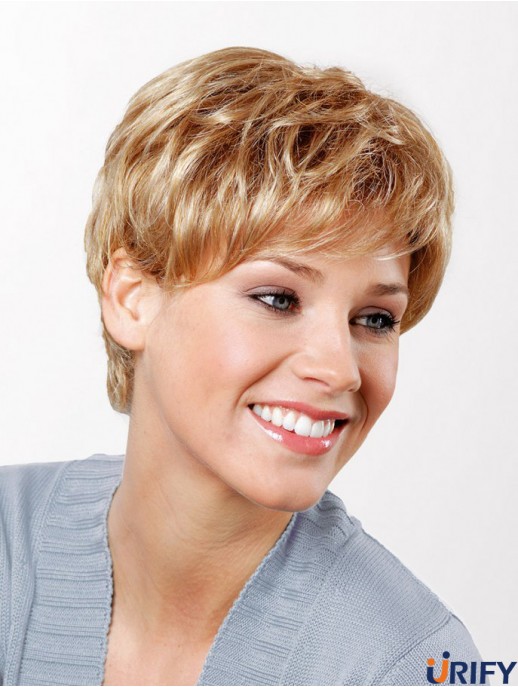 Straight Boycuts Lace Front 8 Zoll Blonde Short Synthetic Perücken Online