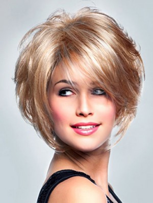 UK Lace Perücken mit Monofilament Short Length Curly Style Layered Cut