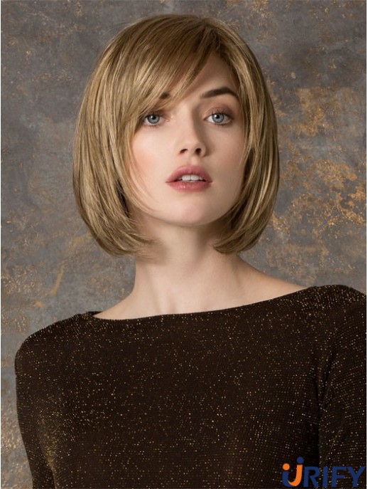 Kinnlänge gerade Monofilament Blond Wunderschöne Bob Perücken
