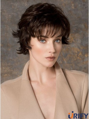 Mit Pony Short Auburn Wavy Discount Petite Perücken