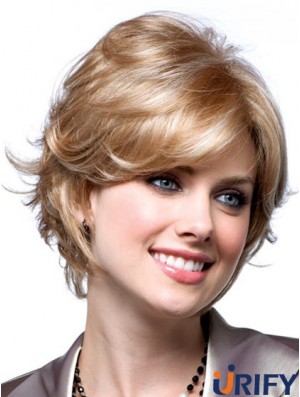 Günstige Monotop Perücken Mit Monofilament Blonde Farbe Kurze Länge