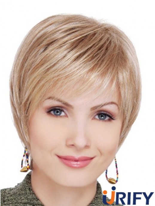 Beste Blonde Short Straight Layered Lace Front Perücken