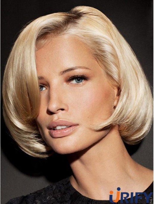 Lace Front Chin Länge Straight Blonde Exquisite Bob Perücken
