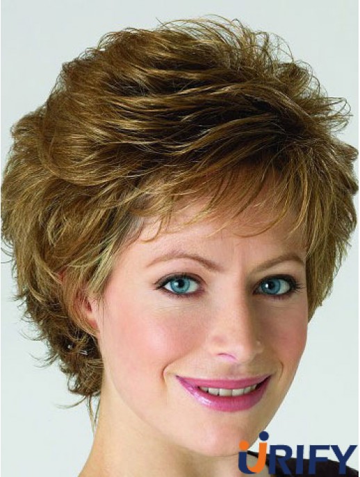 Monofilament Lace Front Perücken Blonde Farbe Short Length Layered Cut