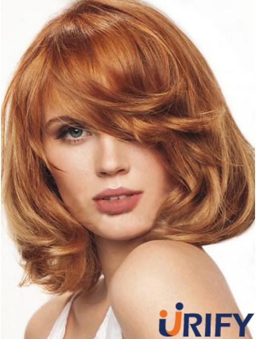 Kinnlänge gewelltes Monofilament Auburn Beste Bob Perücken