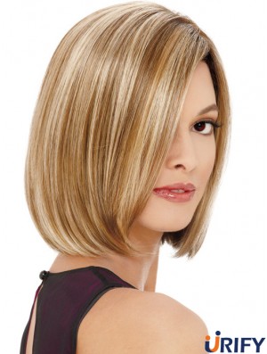 Spitze vorne Kinn Länge gerade blonde blonde erschwingliche Bob Perücken