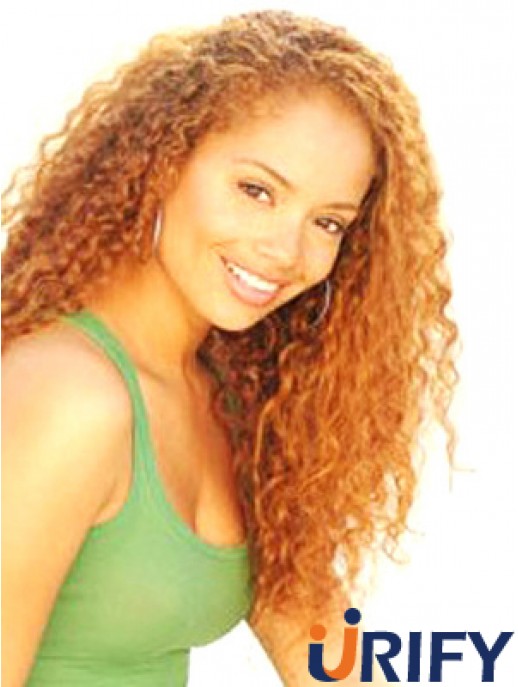Lockig ohne Pony Lange Auburn Soft Lace Front Perücken