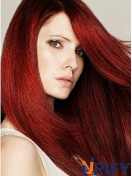 Frisuren rot gerade mit Pony Monofilament lange Perücken