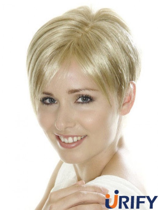Weiche blonde kurz geschnittene gerade Boycuts Lace Front Perücken