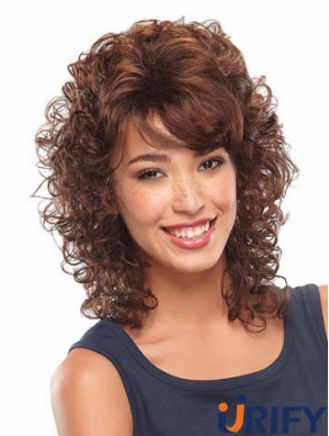 Curly Auburn weiche schulterlange klassische Perücken