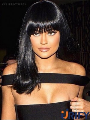 Stil 14  inchlange gerade mit Pony Spitze vorne Kylie Jenner Perücken