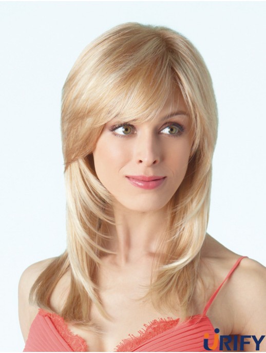 Langlebige blonde gerade mit Pony Monofilament lange Perücken
