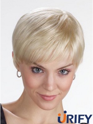 Monofilament Perücken mit Pony Straight Style Cropped Länge