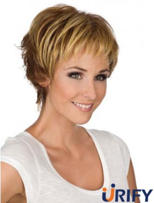 6  inchModerne gewellte Boycuts blonde kurze Perücken