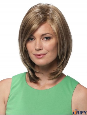 Gerade schulterlang blond 12  inchLace Front Frisuren Bob Perücken