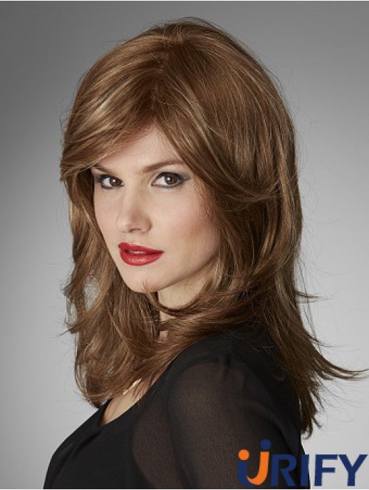 Brown 14 Zoll Best Long Wavy Layered Lace Perücken