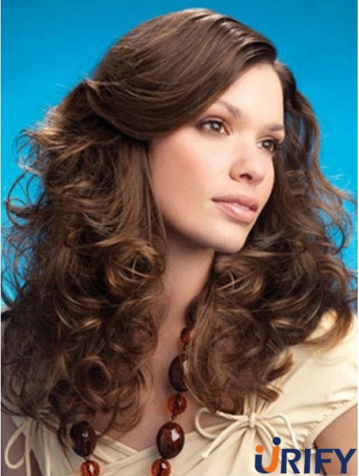 Curly Layered Long Brown Erschwingliche Lace Front Perücken