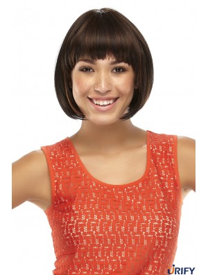 Spitze vorne Kinn Länge gerade braun trendy Bob Perücken