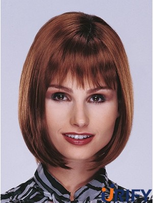 Kinnlänge Gerades Monofilament Auburn Top Bob Perücken