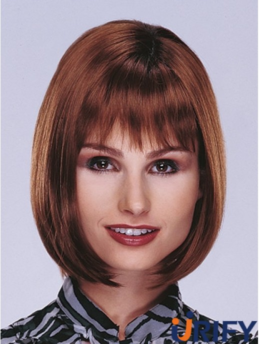 Kinnlänge Gerades Monofilament Auburn Top Bob Perücken